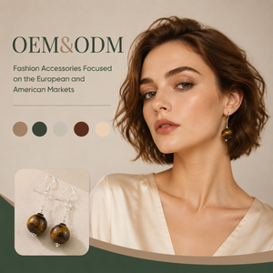 Ear Enlace Oem Odm Silver Plated Round Tiger Eye Bead Chain Dangle <b>Hook</b> <b>Earrings</b> Natural Gemstone Women Jewelry Wholesale - Product Image 1