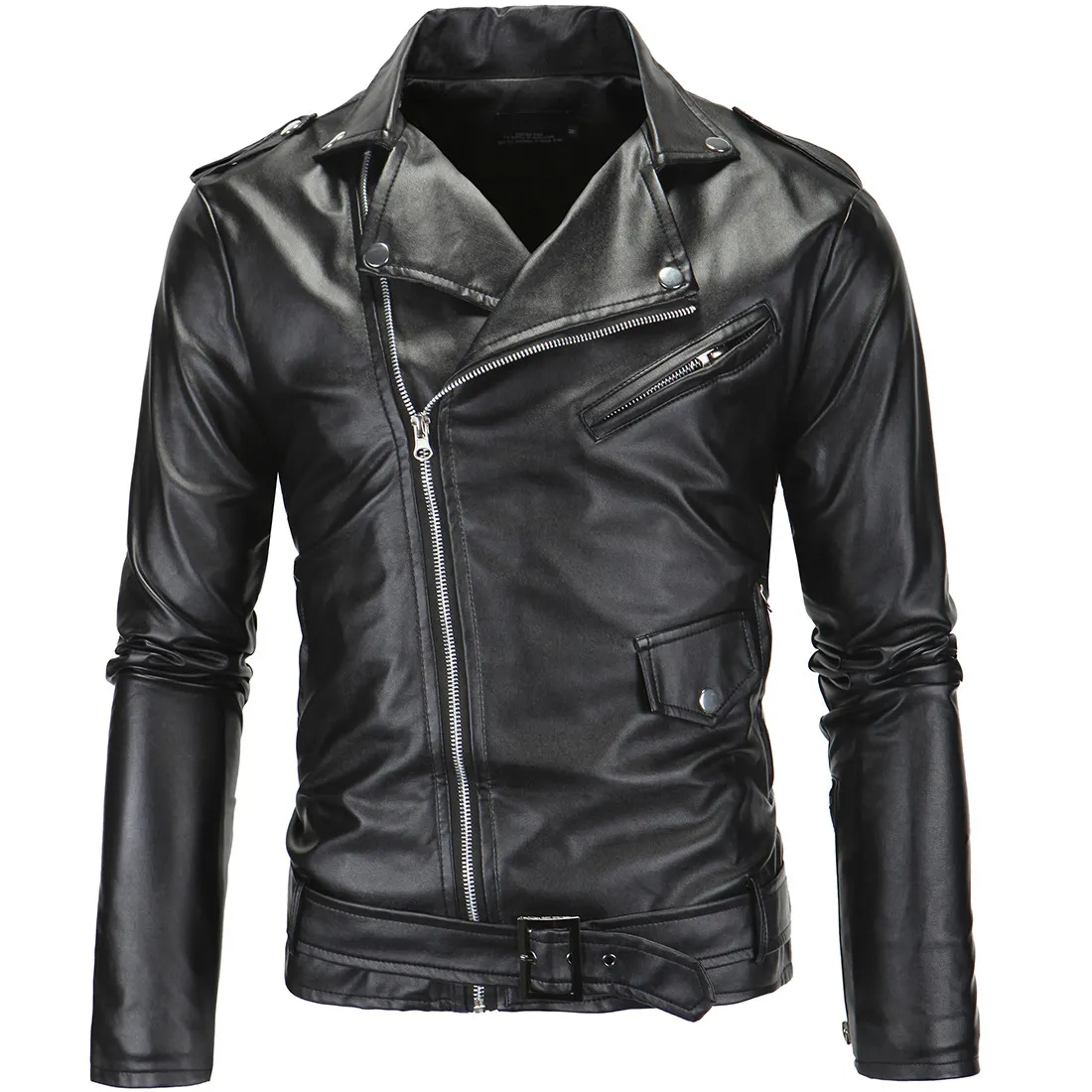 High Quality Leather Wear Men Fashion Casual Style Men Solid Leather Jackets Slim Fit Men Leather Jacket