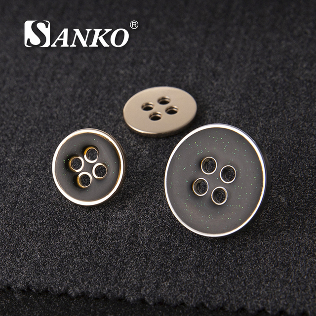 SANKO Luxury Soft Enamel Color Plating Oeko-Tex Certified 4-Eyelet Sew-On Buttons Eco-Friendly Custom Polo Shirts/Coats/Suits