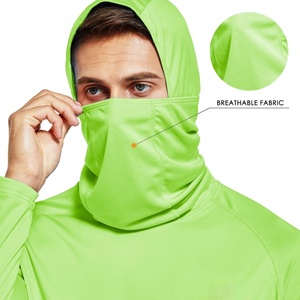 Camiseta Táctica Transpirable con Protección UV UPF 50+ de Secado Rápido en Verde Neón, Camiseta de Pesca para Hombre, Ropa de Pesca, Sudadera con Capucha de Camuflaje Personalizada - Product Image 2