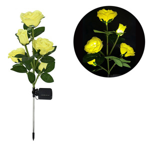 6 <b>LED</b> Solar Rose Flower Solar <b>LED</b> Light Garden Yard Lawn Night Lamp Landscape Garden Home Decoration Flowers - Product Image 3