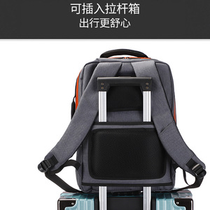 Sac à dos pour ordinateur portable homme avec port de chargement USB pour voyage et usage extérieur, garniture en cuir gris cuivre, imperméable, respirant et résistant à l'usure - Product Image 4