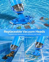 Aspirateur à main rechargeable pour spas ou petites piscines hors sol à parois souples avec perche télescopique, vente directe d'usine