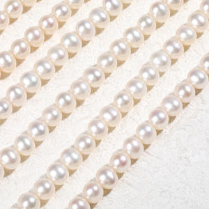 Collares de Perlas de Agua Dulce Naturales de 6-7 mm, Venta al por Mayor del Fabricante, Luz Intensa, Círculo Casi Perfecto, Perlas Sueltas - Product Image 2