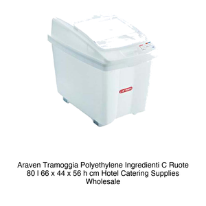 Araven Tolva de Polietileno 66 × 44 cm H 56 cmLt80 para Ingredientes con Ruedas - Product Image 2
