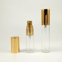 Flacon de produits cosmétiques transparent, 10/5ml, atomiseur de parfum givré, bouteille avec Spray en verre fin, Spray doré