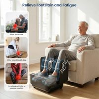 Masseur pliable 2-en-1 pour pieds et mollets avec coussins d'air, massage chauffant Shiatsu et massage par raclage |   Dispositif de récupération à domicile, usine OEM ODM
