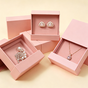 Boîte d'emballage de bijoux de luxe personnalisable avec logo, tiroir coulissant en papier pour collier, pendentif, bracelet et bague - Product Image 6
