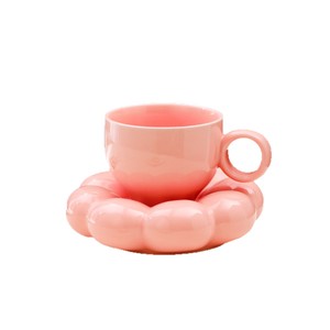 Bộ cốc cà phê hoa hướng dương họa tiết thiên thần hoa văn hiện đại, tráng men ngọc trai, thuộc bộ sưu tập Macaron dễ thương, dùng để pha cà phê, trà. - Product Image 2