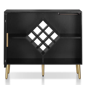 Sunrise Gabinete de barra de 47,25 ''con puertas de gabinete plegables, gabinete de barra de café con estante de vino central en forma de diamante, gabinete de aparador - Product Image 6