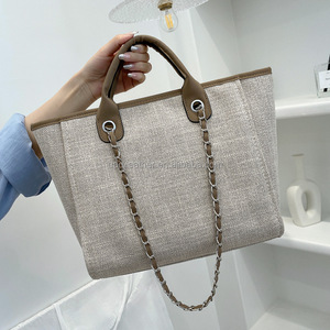 Bolso Tote Casual de Mujer de PU Impermeable de Alta Calidad con Cierre de Cremallera y Decoración de Cadenas - Product Image 1