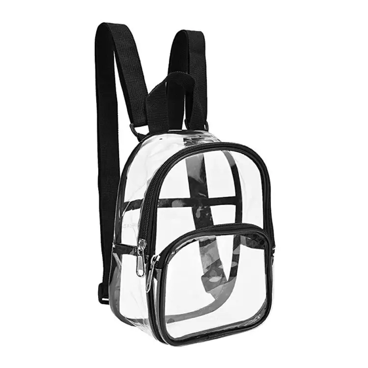 Clear Backpack  Mini Stadium Approved Bag  Waterproof Transparent Backpack Bag with Adjustable Straps for Work Sports Event