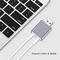 Adaptador de Sonido Estéreo Externo USB con Conector de Micrófono y Auriculares de 3.5mm para Windows, Mac, Linux, PC, Laptops, Computadoras de Escritorio y PS4
