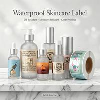 Autocollants pour soins de la peau avec estampage à chaud en marque privée, étiquettes autocollantes en PET imperméables pour l'emballage de flacons de sérum cosmétique