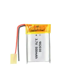 משלוח מהיר 902030 Rechargeablelipo סוללה 3.7v 500mah Li-פולימר סוללה ליתיום פולימר סוללה עבור רפואי לביש