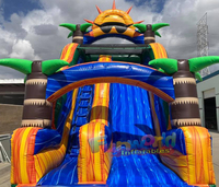 Toboggan extérieur de 20 pieds pour enfants, toboggan aquatique avec piscine, toboggans aquatiques gonflables commerciaux