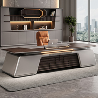 Bureau de direction de luxe haut de gamme, design moderne, en bois, mobilier commercial modulaire pour immeuble de bureaux