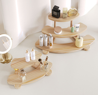 Étagère de bureau en bois massif Offres Spéciales supports de stockage de cosmétiques échelle multicouche supports d'affichage mobiles pour parfum maquillage soins de la peau