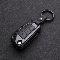 Housse de protection de clé de voiture en fibre de carbone ABS pour Audi A3 A4 A5 C5 C6 8L 8P B6 B7 B8 C6 RS3 Q3 Q7 TT 8L 8V S3 porte-clés