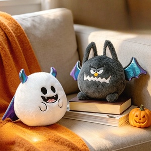 Venta al por mayor de lindos muñecos de peluche de oso calabaza de Halloween, animales de peluche suaves, juguetes de conejo negro, regalo para fiestas, OEM - Product Image 1