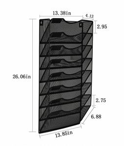 Porte-documents mural en métal à 8 poches, organisateur mural en maille, porte-revues mural - Product Image 4