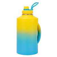 Bouteille d'eau unique en acier inoxydable de 74oz, pichet d'eau isolé avec poignée, bouteille d'eau de grande capacité