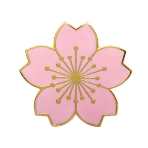 Эмалированная булавка Sakura сделайте свои собственные милые булавки дешевая жесткая эмалированная Металлическая Булавка на лацкан