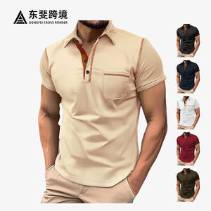 Camiseta Polo de Manga Corta para Hombre, Color Sólido, con Botones, Estilo Casual de Verano, en Color Caqui, Blanco, Negro, Rojo, Azul Marino y Verde Militar - Product Image 2