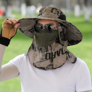 Wide Brim Sun <b>Hat</b> For Men <b>Summer</b> Outdoor Fishing Hiking Breathable Face Shield Neck Protector Bucket <b>Hat</b> Adult <b>Summer</b> Wear - Product Image 5