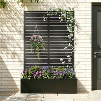 Jardinière treillis en aluminium thermolaqué avec panneau arrière, écran d'intimité et support pour plantes grimpantes, pour jardin domestique extérieur