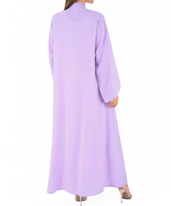 Vestido Largo Informal de Primavera con Diseño Minimalista LEDUO, Tela de Satén de Alta Calidad, Color Lila Claro Sólido y Elegante - Product Image 2