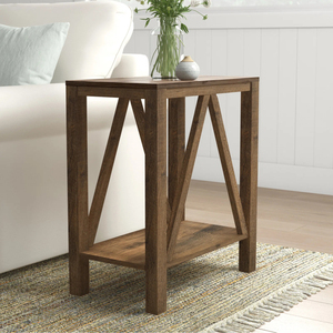 Table d'appoint en A avec étagère inférieure, vente en gros d'usine BSCI, table d'appoint de canapé pour salon - Product Image 1