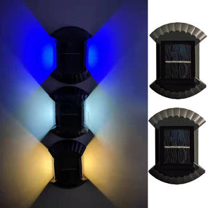 Lampe murale solaire en forme de coquillage, carrée, LED, étanche, à double tête, pour villa, cour et jardin - Product Image 2