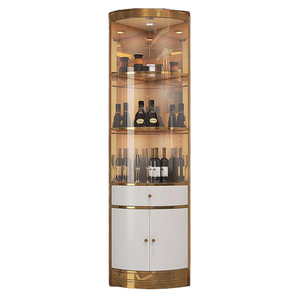 Vitrina de Vino de Cristal de Alta Gama 2025, Nuevo Estilo Rústico, Exhibición Triangular para Hogar, Hotel, Esquina de Pared, Mueble de Sala de Estar - Product Image 6