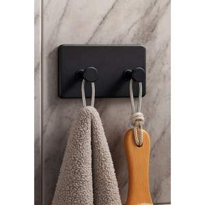 Banyor 6-Piece Bathroom Organizer <b>Set</b> Metal Adhesive Wall Mount Soap Dish <b>Toothbrush</b> <b>Holder</b> Shampoo Rack Minimalist Design - Product Image 3
