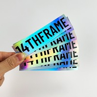 Autocollant en vinyle holographique découpé sur mesure, forme irrégulière, laser arc-en-ciel, étanche, pour ordinateur portable, casque, skateboard, avec impression de marque