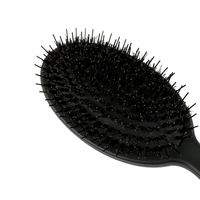 Brosse à cheveux professionnelle personnalisée démêlante en fer, à poils de sanglier, de forme ovale, pour extensions de cheveux, perruques, usage domestique et en salon