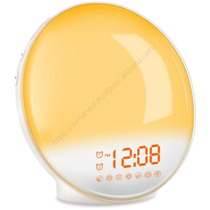Reloj Despertador WiFi al por Mayor con Simulación de Atardecer de 7 Colores, Control por Aplicación Tuya, Lámpara de Mesa LED Inteligente para el Hogar, Luz Nocturna - Product Image 1