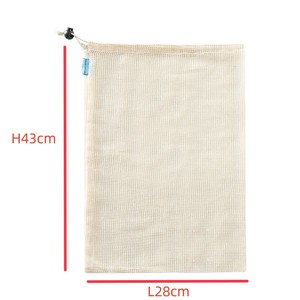 100% lưới vải lưới thực phẩm Chuỗi có thể giặt lưu trữ trái cây dây rút mua sắm sản xuất <span class=keywords><strong>cotton</strong></span> hữu cơ unisex Túi - Product Image 4
