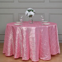 Nappe ronde plissée en satin à carreaux de 120 pouces, lavable, couleur unie, pour mariage, banquet, restaurant (vente en gros)