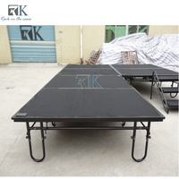 Plateforme de scène pliable en aluminium portable, noire, antidérapante, pour événements, conférences, expositions, spectacles