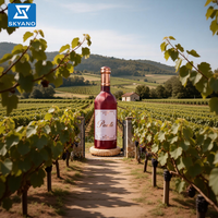 Répliques de bouteilles gonflables publicitaires, bouteille de vin rouge gonflable géante personnalisée, simulée, fantaisie, pour vignoble