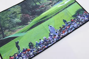 Serviette gaufrée de golf pour hommes, logo personnalisé imprimé, en microfibre