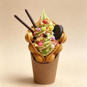 Décoration de café et pâtisserie : Modèle de gaufre aux œufs en mousse PU écologique, technique de mousse, confettis colorés, bâtonnets de chocolat, biscuits - Product Image 4