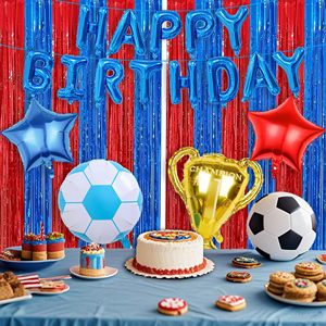 Set de Globos de Cumpleaños de Fútbol, Globo de Papel con Trofeo de Campeón, Globos con Letras de <span class=keywords><strong>Feliz</strong></span> Cumpleaños, Decoración para Fiestas Infantiles con Temática Deportiva de Estrellas - Product Image 1