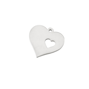 Colgante de Corazón Hueco de Acero Inoxidable Personalizado al por Mayor para Grabado Láser, Chapado <span class=keywords><strong>en</strong></span> Oro de 18K, Accesorios DIY - Product Image 5