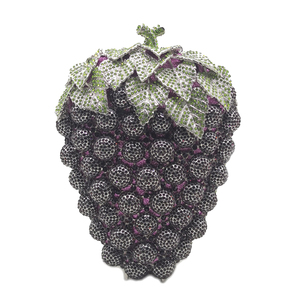 Bolso de Noche con Forma de Uva y Pedrería para Mujer, Cartera de Mano Brillante con Cristales para Fiestas y Halloween - Product Image 4