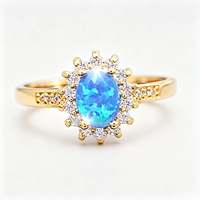 Bague de fiançailles tendance en laiton avec opale de feu ovale blanche taille marquise pour femme, alliances, cadeau de mariage