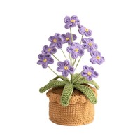 Plante artificielle en pot crochetée à la main finie ameublement laine tricot fausse fleur