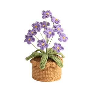 Mobili per la casa in lana lavorata a maglia a mano con piante artificiali fatte a maglia fiori finti - Product Image 5